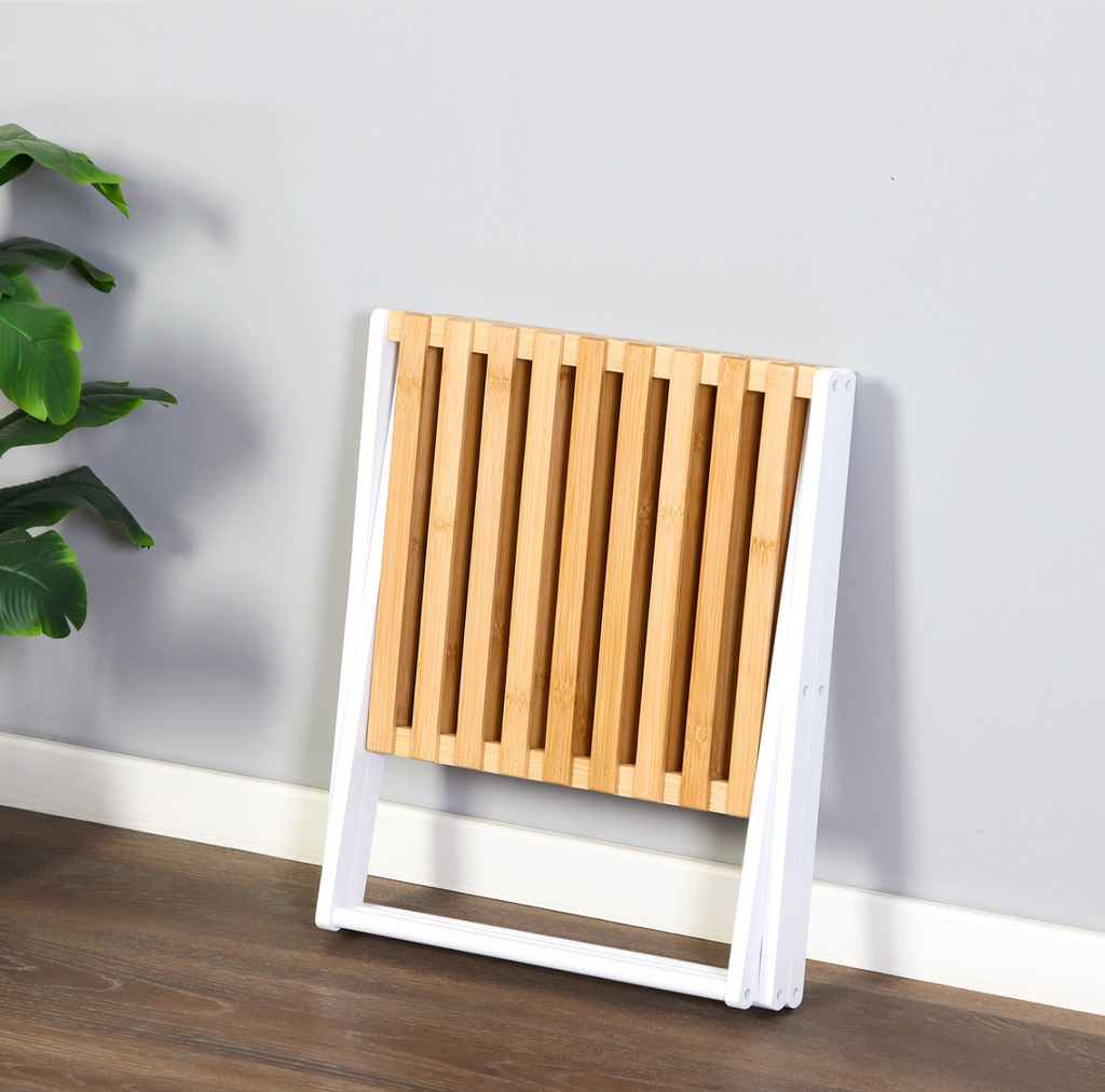 Wooden Corner Bathroom Shelf