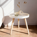 LED Coffee Table with Wooden Legs