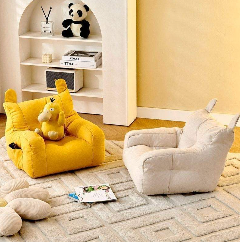 Bear-Shaped Fabric Accent Sofa