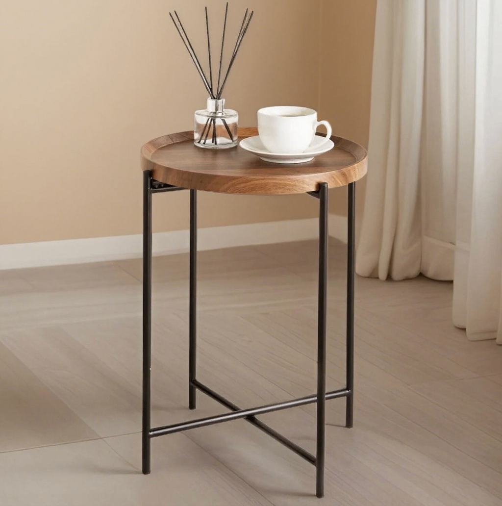 Walnut Finish Side Table