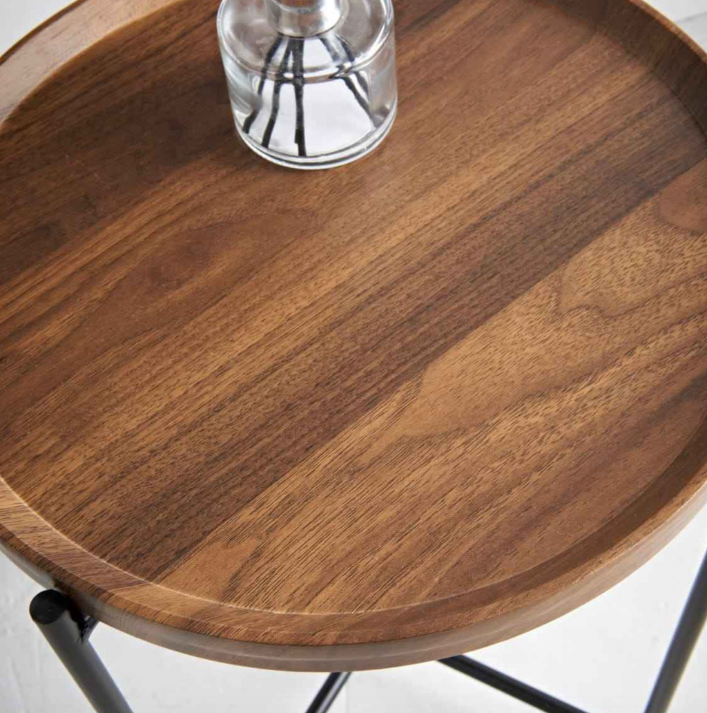 Walnut Finish Side Table