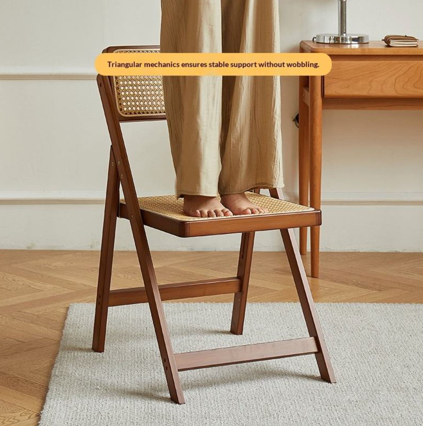 Folding Dining Chair with Backrest